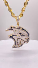 Load image into Gallery viewer, 1.30 CT. Natural Diamond HellCat Pendent With Black Enamel In 10 KT Yellow Gold