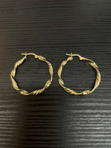 14 KT Twist Hoop Earrings