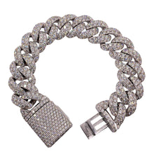 Load image into Gallery viewer, 28.1 CT. Lab Grown Diamond Miami Cuban Bracelet In 10 KT White Gold