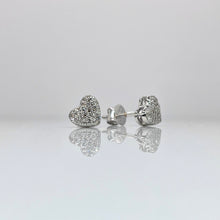 Load image into Gallery viewer, 0.14 CT. Natural Diamond Heart Shape Earrings In 14 KT White Gold