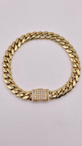 9.2mm Solid Miami Cuban Link Bracelet In 10 KT Yellow Gold