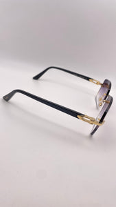 Cartier Black & Gold Acetate Sunglasses