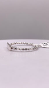 Silver Bar Ring With Ball Band