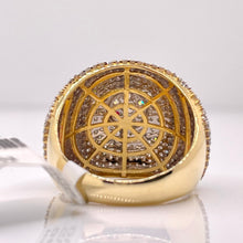 Load image into Gallery viewer, 3.07 CT. Natural Diamond Round Shape Men’s Ring In 10 KT Yellow Gold