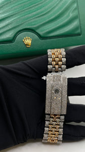 36mm Two-Tone DateJust Diamond Rolex With Red Arabic Dial