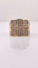 Load image into Gallery viewer, 1.51 CT. Natural Multi-Diamond Square-Shaped Men’s Ring 10KT Yellow Gold