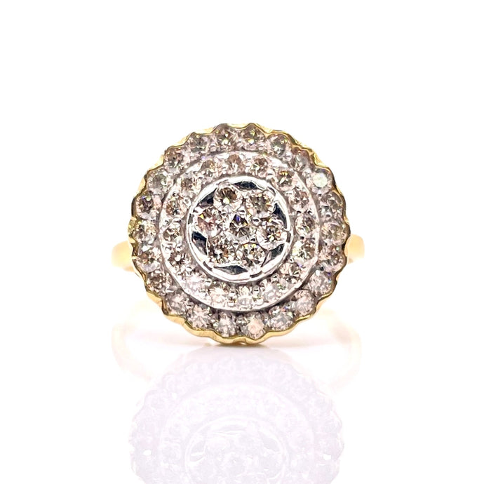 0.98 CT. Natural Diamond Round Shape Women’s Ring In 10 KT Yellow Gold