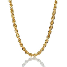 Load image into Gallery viewer, 5mm Diamond Cut Rope Chain In 14 KT Yellow Gold