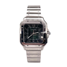 Load image into Gallery viewer, Large Cartier Santos Watch With Green Dial