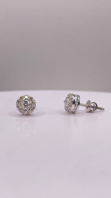 0.31 CT. Natural Diamond Round Shape Stud Earrings In 10 KT White Gold