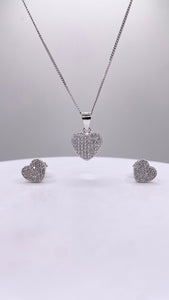 CZ Heart Set In Silver