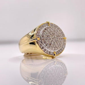 1.06 CT. Natural Diamond Round Shape Men’s Ring In 10 KT Yellow Gold