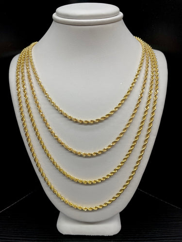 2.7mm Solid Rope Chain In 10 KT Yellow Gold