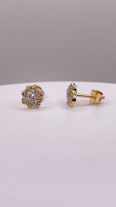 0.16 CT. Natural Diamond Stud Earrings In 10 KT Yellow Gold