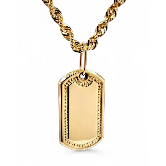 Dog Tag Pendent In 10 KT Yellow Gold
