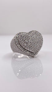 3.05 CT. Lab Grown Diamond Heart Ring In 10 KT White Gold