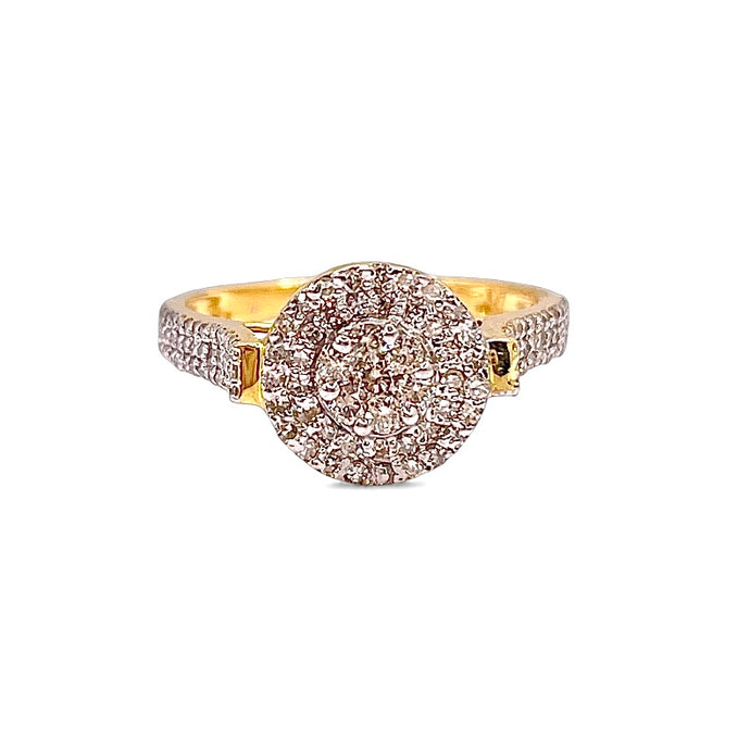 0.55 CT. Natural Diamond Women’s Round Shape Ring In 10 KT Yellow Gold