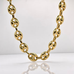 12mm Puff Gucci Chain In 14 KT Yellow Gold