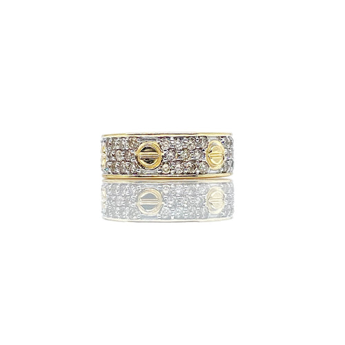 1.21 CT. Natural Diamond Eternity Love Band In 10 KT Yellow Gold