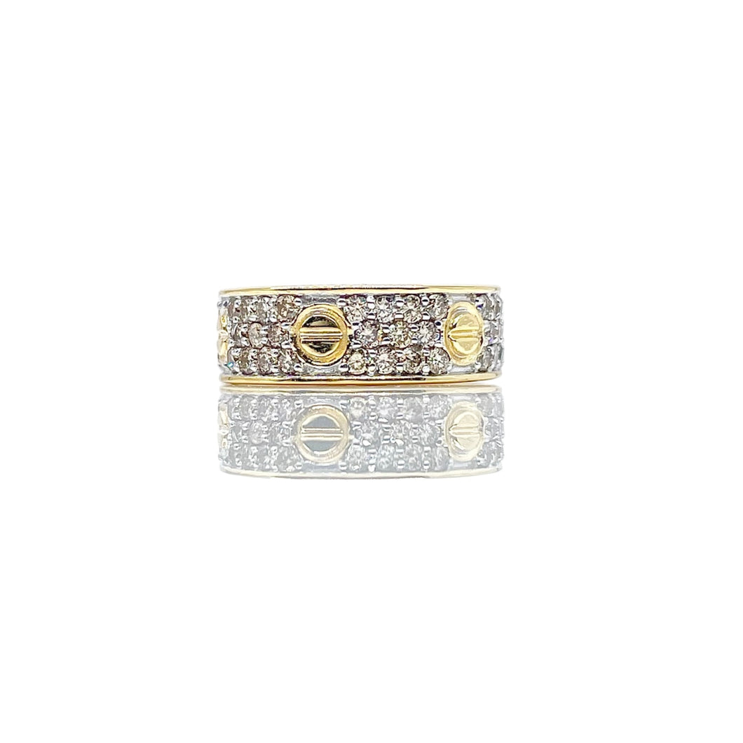 1.21 CT. Natural Diamond Eternity Love Band In 10 KT Yellow Gold