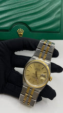 Load image into Gallery viewer, 36mm Two-Tone DateJust Rolex Watch With Champagne Dial