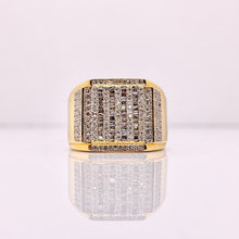 Load image into Gallery viewer, 0.97 CT. Natural Diamond Square Shape Mens Ring In 10 KT Yellow Gold