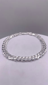 6mm Double Curb Link Chain/Bracelet In Silver