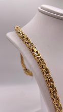 Load image into Gallery viewer, 5.3mm Solid Byzantine Link Chain In 10 KT Yellow Gold Featuring Dragon Lock
