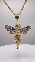 Load image into Gallery viewer, Two Tone Angel Pendent In 10 KT Yellow &amp; White Gold