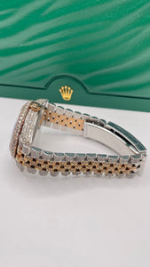 36mm Two-Tone DateJust Diamond Rolex With Red Arabic Dial