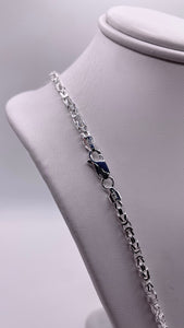 2mm Byzantine Link Chain/Bracelet In Silver