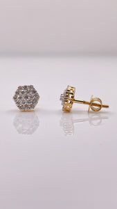 0.45 CT. Natural Diamond Stud Earrings In 10 KT Yellow Gold
