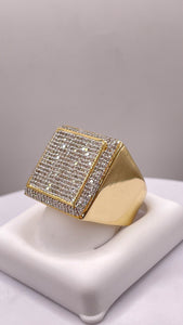 1.02 CT. Natural Diamond Square Shape Men’s Ring In 10 KT Yellow Gold