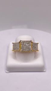 0.67 CT. Natural Diamond Women’s Square Ring In 10 KT Yellow Gold