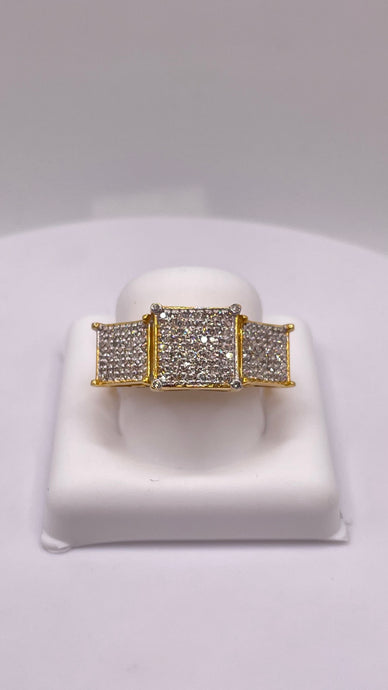 0.67 CT. Natural Diamond Women’s Square Ring In 10 KT Yellow Gold