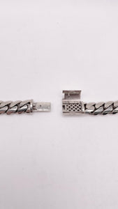 10mm Solid Miami Cuban Link Chain In 10 KT White Gold