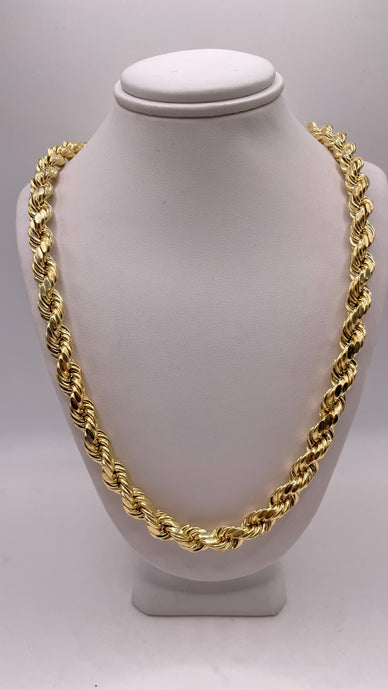 7mm Rope Chain In 10 KT Yellow Gold