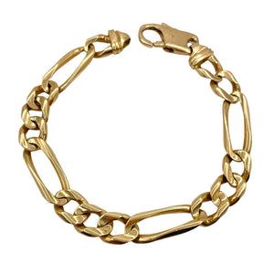 9mm Solid Figaro Link Chain In 18 KT Yellow Gold