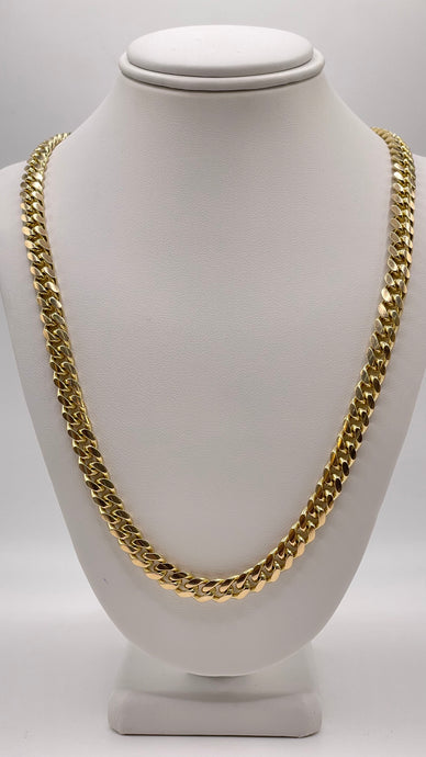 6.3mm Solid Miami Cuban Link Chain In 10 KT Yellow Gold