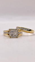 Load image into Gallery viewer, Approx 1.00 CT. T.D.W Natural Diamond Engagement Ring &amp; Wedding Band Set In 14 KT Yellow Gold