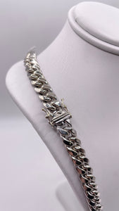 8mm Miami Cuban Link Chain In 10 KT White Gold