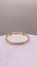 Load image into Gallery viewer, Adjustable Baby Bangle With Heart Design In 10 KT Yellow Gold