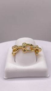 8.6mm Link Ring In 18 KT Yellow Gold