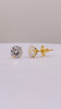 Load image into Gallery viewer, 2.00 CT. Lab Grown Diamond Stud Earrings In 14 KT Yellow Gold