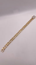 Load image into Gallery viewer, 12mm CZ Zig-Zag Cuban Chain &amp; Bracelet Combo In 14 KT Yellow Gold