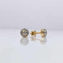 Load image into Gallery viewer, 0.12 CT Natural Diamond Round Shape Stud Earrings In 10 KT Yellow Gold