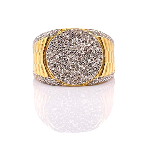 1.19 CT. Natural Diamond Men’s Ring In 10 KT Yellow Gold