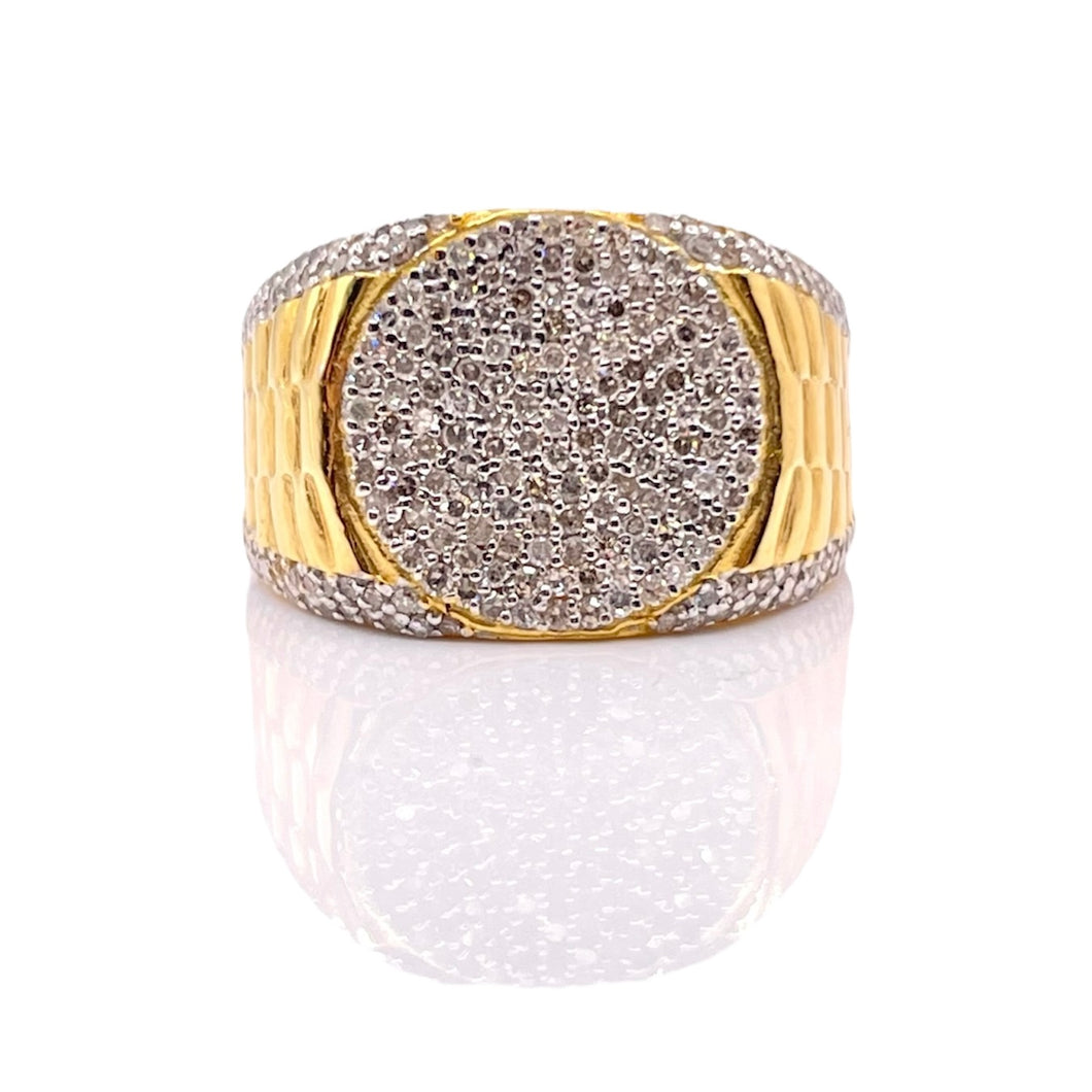 1.19 CT. Natural Diamond Men’s Ring In 10 KT Yellow Gold