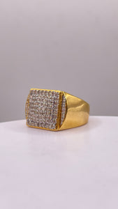 1.02 CT. Natural Diamond Men’s Square Ring In 10 KT Yellow Gold