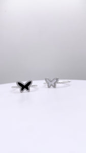 Butterfly Ball Ring In Silver With CZ